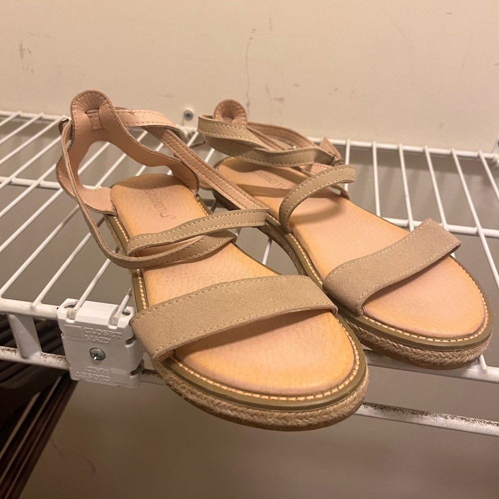 Greenish Tan Strappy Sandals